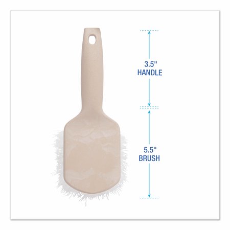 Boardwalk Cleaning Brushes, 3.5 in L Handle, 5.5 in L Brush, Cream, Plastic BWK4408